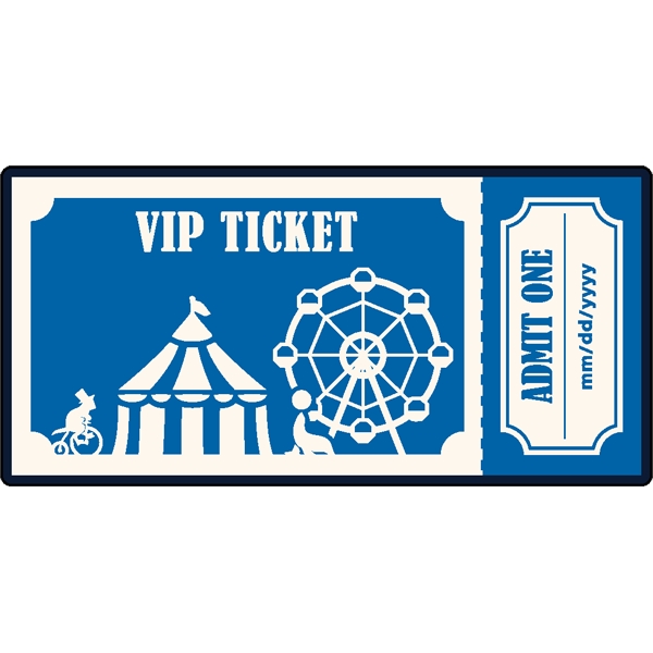 Ticket shaped acrylic magnets with 1/4" thickness and full color imprinting.... from ASI 72521 Morris Magnets / Laser Cuts