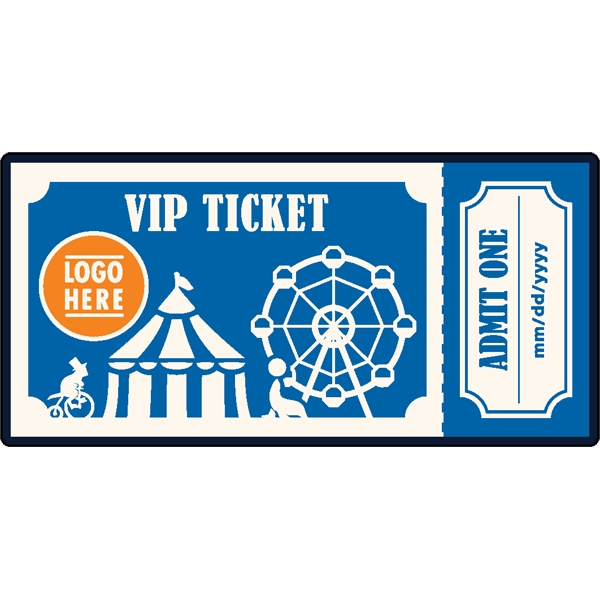 Ticket shaped acrylic magnets with 1/4" thickness and full color imprinting.... from ASI 72521 Morris Magnets / Laser Cuts