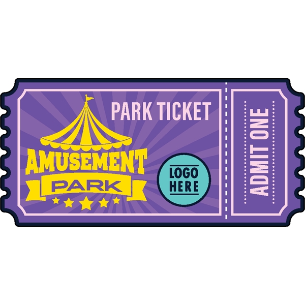 Ticket shaped acrylic magnets with 1/4" thickness and full color imprinting.... from ASI 72521 Morris Magnets / Laser Cuts