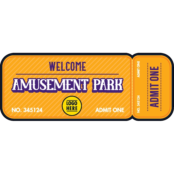 Ticket shaped acrylic magnets with 1/4" thickness and full color imprinting.... from ASI 72521 Morris Magnets / Laser Cuts