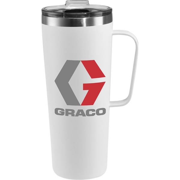 Enzo series 28 ounce stainless travel mug with copper insulation, wide... from ASI 71920 Moderne Glass Company Inc / Glass America® MB Works Premium Line