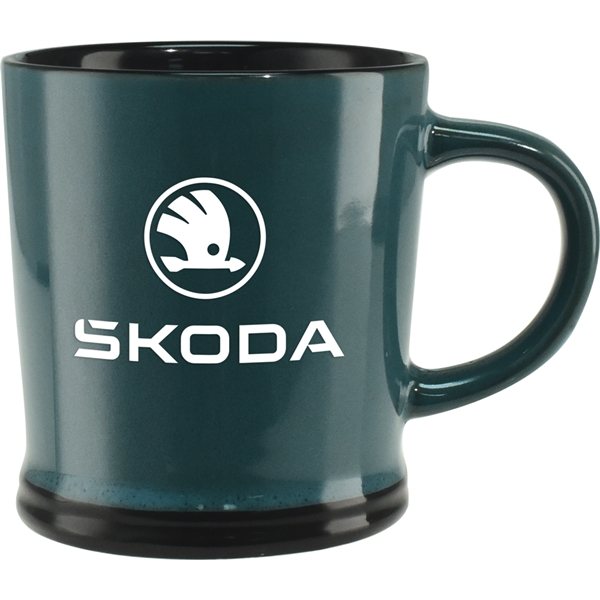 Ceramic 5-ounce mug with glaze finish, black interior and bottom band... from ASI 71920 Moderne Glass Company Inc / Glass America®