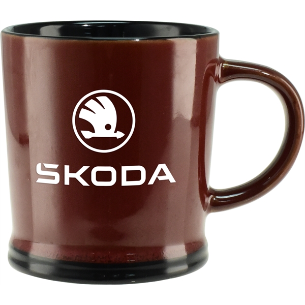 Ceramic 5-ounce mug with glaze finish, black interior and bottom band... from ASI 71920 Moderne Glass Company Inc / Glass America®