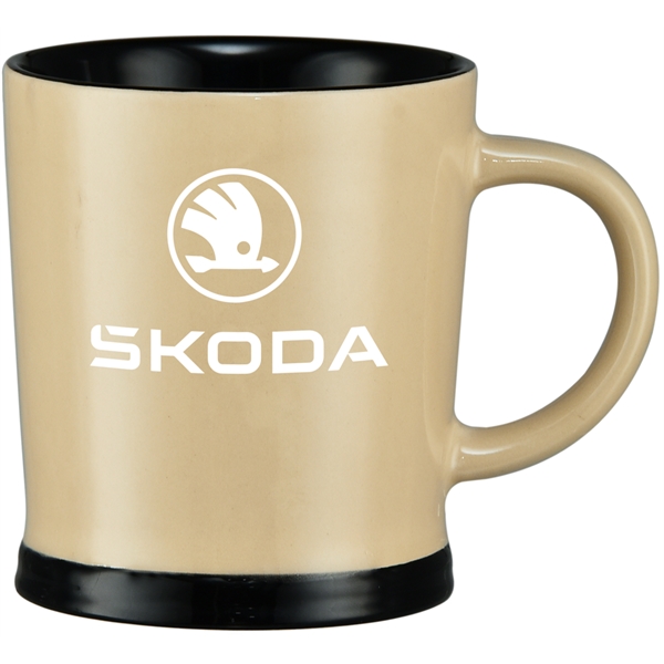 Ceramic 5-ounce mug with glaze finish, black interior and bottom band... from ASI 71920 Moderne Glass Company Inc / Glass America®