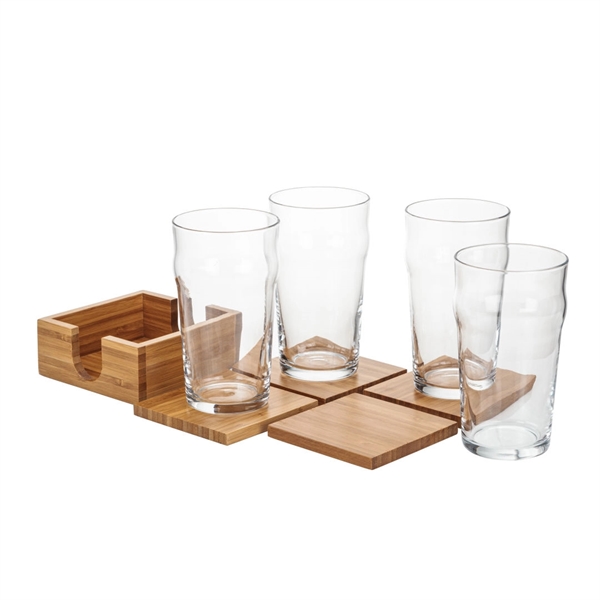 Our Beer Glass & Bamboo Coaster Sets are an exquisite gift... from ASI 84592 St Regis Group