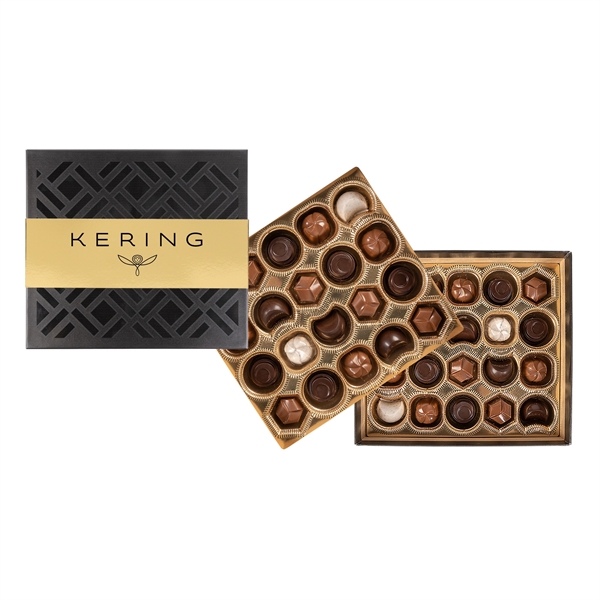 Gourmet Chocolate Truffles Gift Box with a Gold Band - 40... from ASI 44900 NC Custom (CI/Lanco) / Chocolate Inn