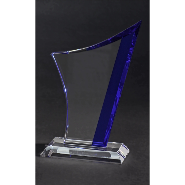9" x 5.5" x 2.5" optical crystal award with arced design,... from ASI 71920 Moderne Glass Company Inc / Glass America®