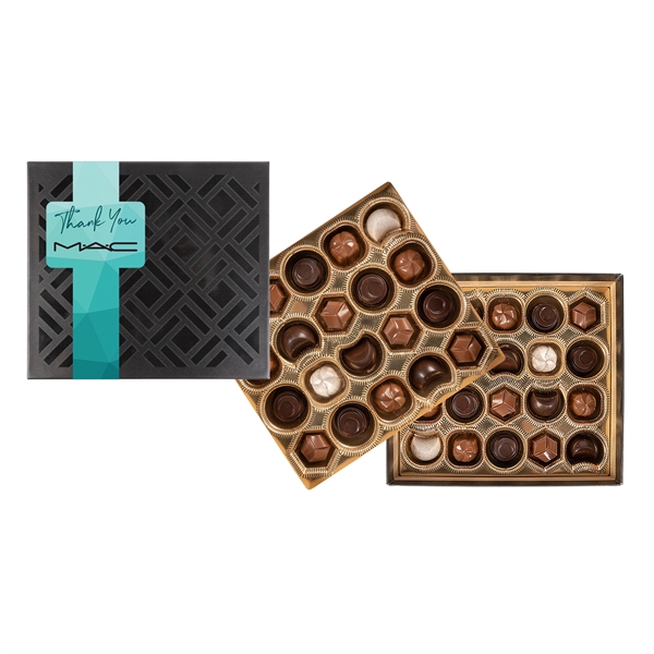 Gourmet Chocolate Truffles Gift Box w/ Square Band - 40 pc... from ASI 44900 NC Custom (CI/Lanco) / Chocolate Inn