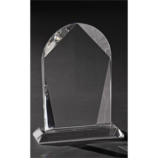 9.5" x 7" x 2.75" optical crystal award with beveled design... from ASI 71920 Moderne Glass Company Inc / Glass America®