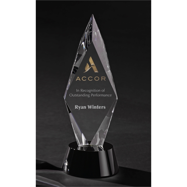 11.25" x 4" x 4" optical crystal Eiffel award with deep... from ASI 71920 Moderne Glass Company Inc / Glass America®