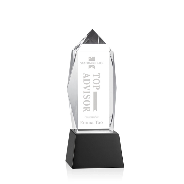 Lustrous optical crystal award with beautifully, beveled peaks and a Black... from ASI 84592 St Regis Group / St Regis