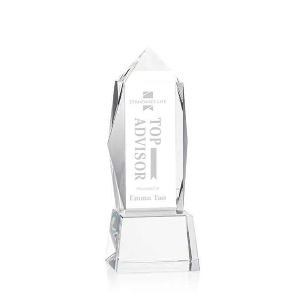 Lustrous optical crystal award with beautifully, beveled peaks and a Clear... from ASI 84592 St Regis Group / St Regis