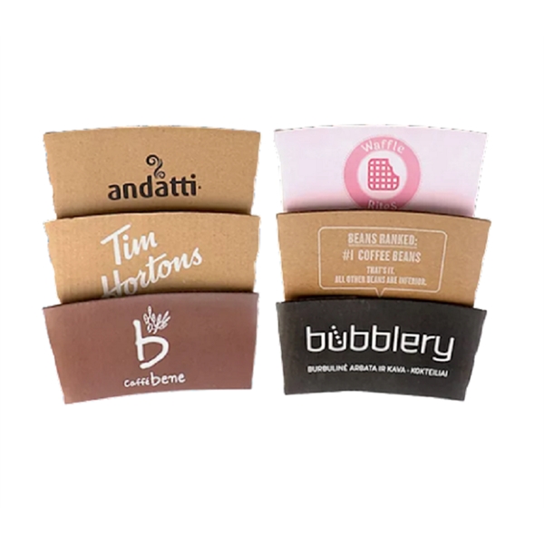 Corrugated kraft paper cup sleeve for 8oz cup plus full color... from ASI 37218 Athena Promo (tm)