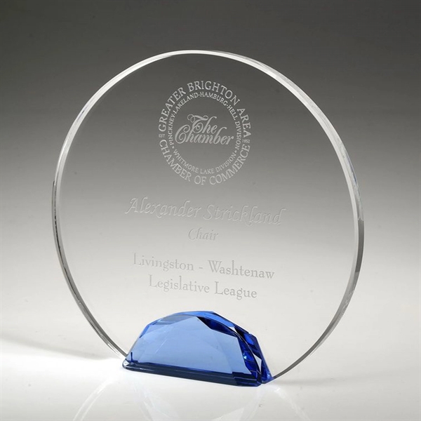 6 1/2" Jeweled Halo optical crystal award... from ASI 41511 Brainchild USA Inc / BrainChild Gift Club