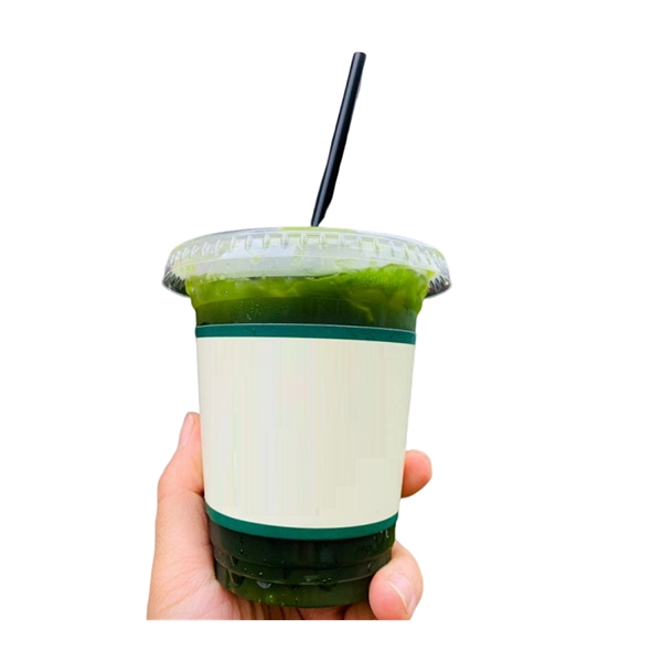 Cardboard paper cup sleeve with a adjustable buckle plus full color... from ASI 37218 Athena Promo (tm)