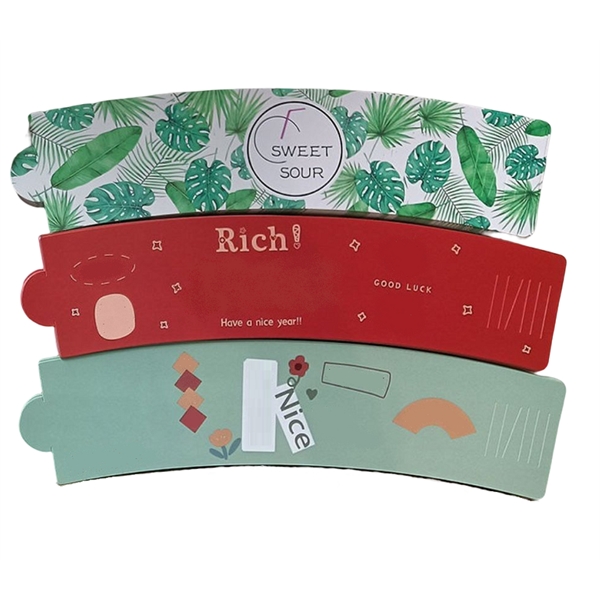 Cardboard paper cup sleeve with a adjustable buckle plus full color... from ASI 37218 Athena Promo (tm)
