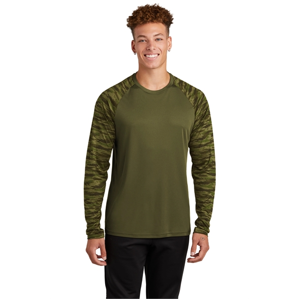Sport-Tek Drift Camo Colorblock Long Sleeve Tee... from ASI 84863 SanMar