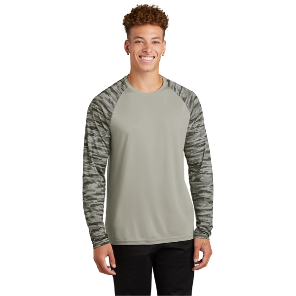 Sport-Tek Drift Camo Colorblock Long Sleeve Tee... from ASI 84863 SanMar