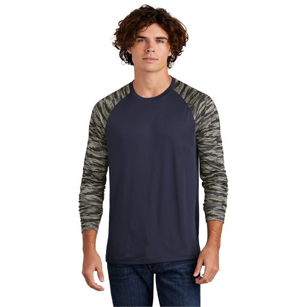Sport-Tek Drift Camo Colorblock Long Sleeve Tee... from ASI 84863 SanMar