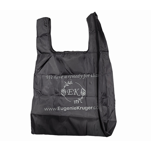 Foldable reusable polyester grocery tote bag + 1 color silkscreen imprint... from ASI 37218 Athena Promo (tm)