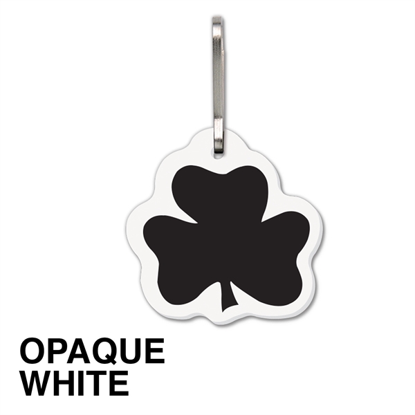 Bag & luggage tag (zipper pull) - large shamrock. 4-color process... from ASI 80210 Quikey Mfg Co Inc / Quikey Line