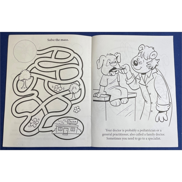 A Visit To The Doctor's Office sticker and coloring activity book.... from ASI 45815 Coloring Book Solutions / Coloring Book Solutions™