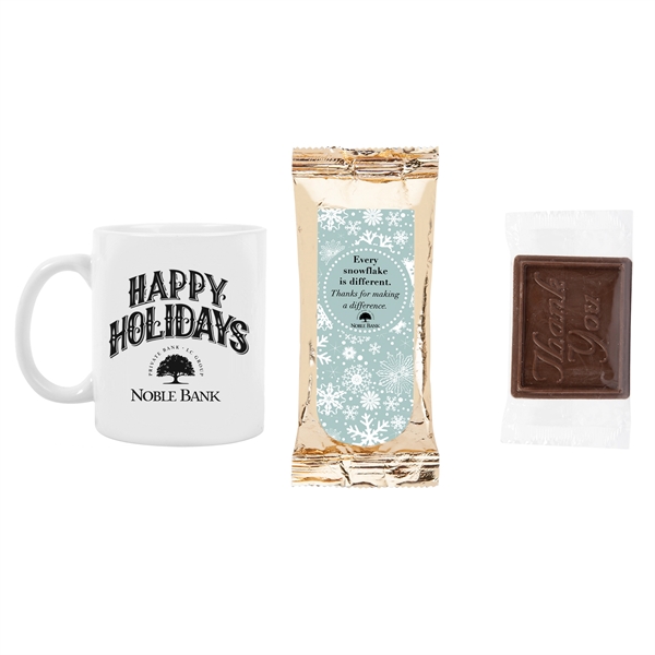 Gift set that includes an 11 oz. ceramic mug, a chocolate... from ASI 44900 NC Custom (CI/Lanco)