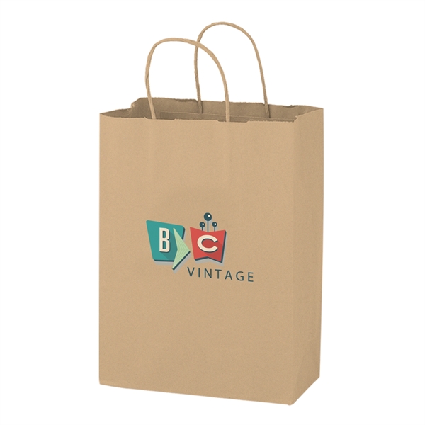 10" x 13" Natural Kraft shopper bag with twisted paper handles.... from ASI 35290 American Ad Bag Co