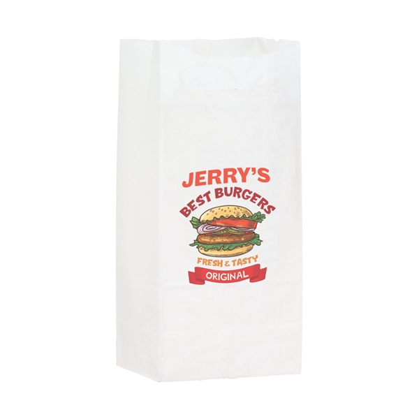 White Kraft classic style grocery bag with full color imprint.... from ASI 35290 American Ad Bag Co