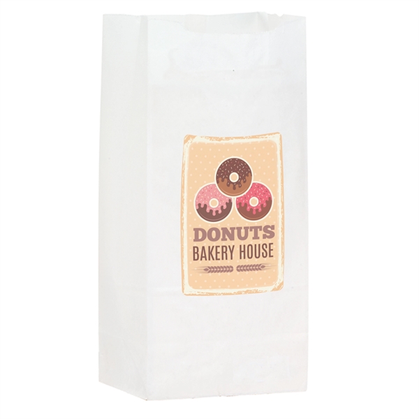 Classic style white kraft grocery bag with full color imprint, 4... from ASI 35290 American Ad Bag Co