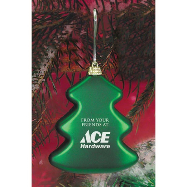 Green satin tree ornament.  Actual size: 4" H x 3... from ASI 35500 American Greenwood Inc