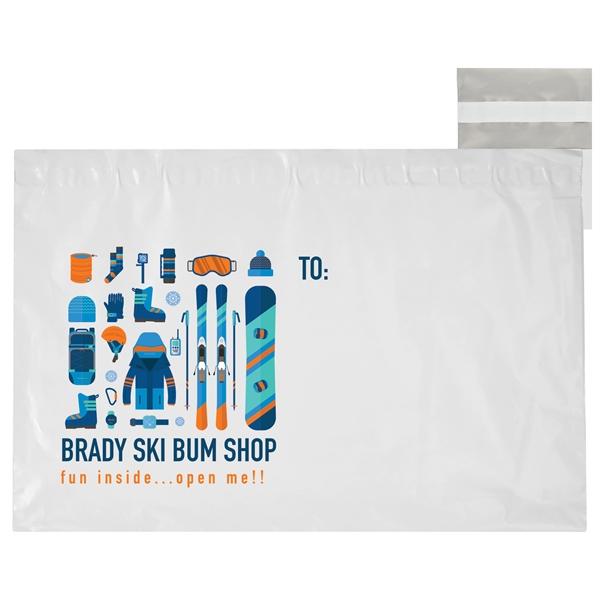 20" x 12"  white poly mailer envelope with 2" lip.... from ASI 35290 American Ad Bag Co