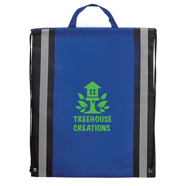 Screen printed non-woven backpack with reflective safety strips.... from ASI 35290 American Ad Bag Co