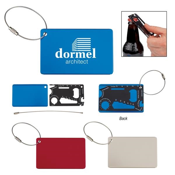 10-in-1 tool card with a protective aluminum sleeve, metal wire attachment,... from ASI 61125 Hit Promotional Products / Hit®