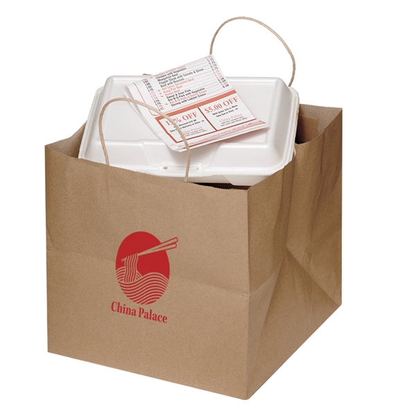 Natural Kraft take out bag with twisted paper handle.... from ASI 35290 American Ad Bag Co