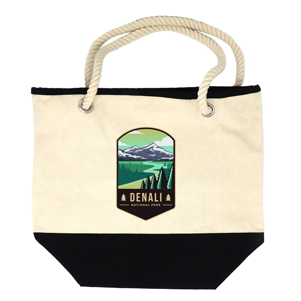 The Beach Bum tote with rope handles that are held in... from ASI 61966 HPG / Beacon Promotions