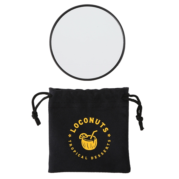 5x magnifying mirror in a drawstring bag. The 3.5" round mirror... from ASI 61966 HPG / Mixie