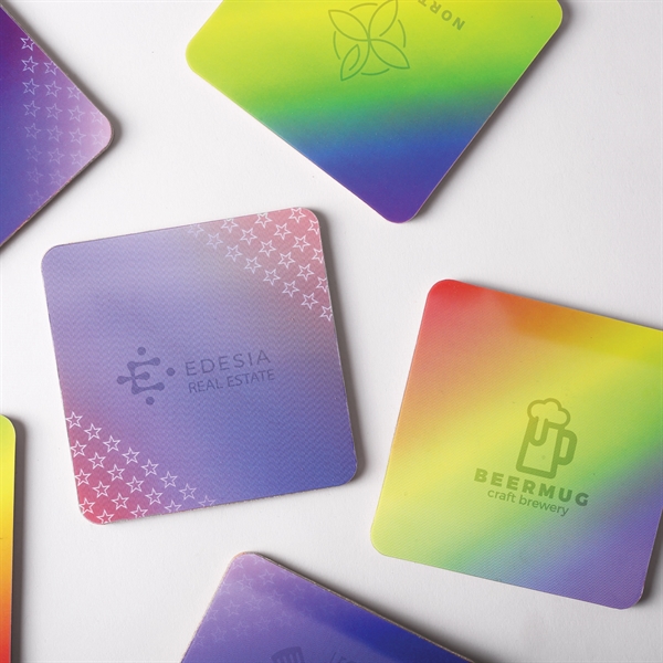 The Lenticular Coaster hosts a color gradient that changes as you... from ASI 61966 HPG / Beacon Promotions