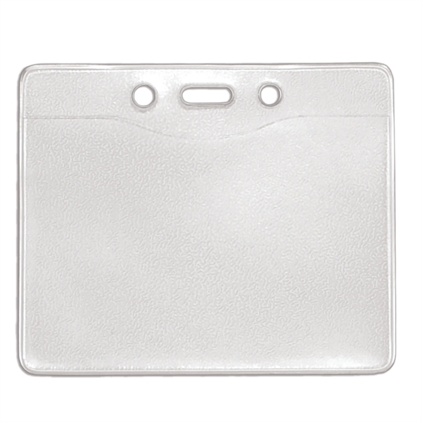 Credit-card-size vinyl badge holders feature slot & chain holes plus a... from ASI 79898 Promovision / PROMOVISION