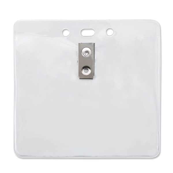 Versatile vinyl badge holders feature a 2-hole clip for easy attachment... from ASI 79898 Promovision / PROMOVISION