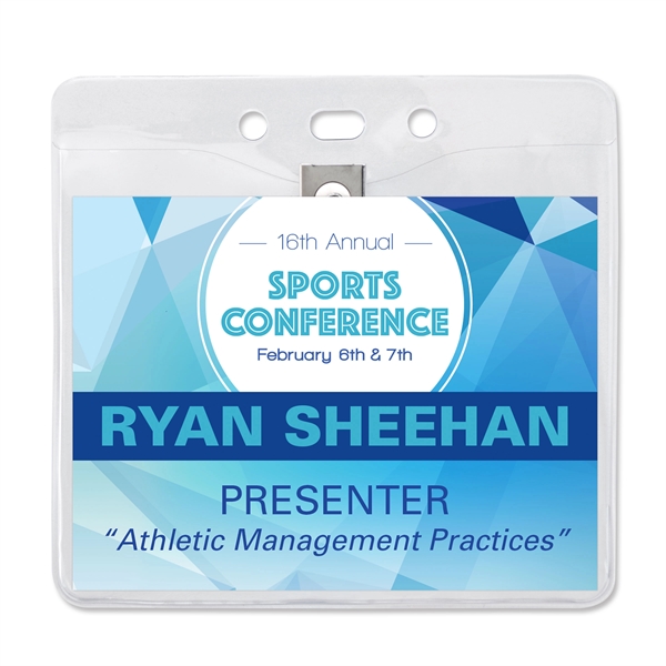 Versatile vinyl badge holders feature a 2-hole clip for easy attachment... from ASI 79898 Promovision / PROMOVISION