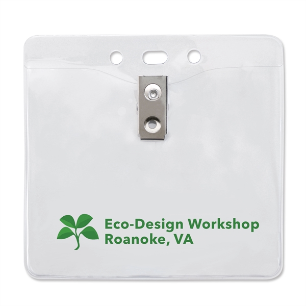 Versatile vinyl badge holders feature a 2-hole clip for easy attachment... from ASI 79898 Promovision / PROMOVISION