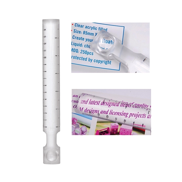 2-in-1 magnifier ruler, made of acrylic with 1 color silkscreen imprint... from ASI 37218 Athena Promo (tm)