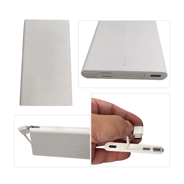 Slim Power Bank with built-in cable + 1 color silkscreen on... from ASI 37218 Athena Promo (tm)