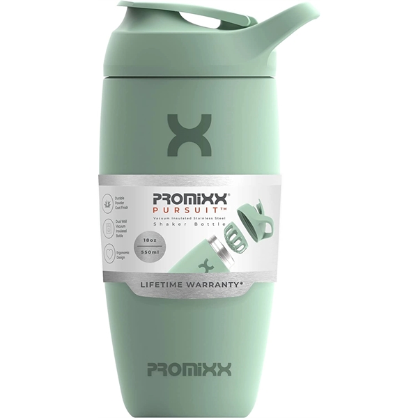 Promixx Pursuit Shaker Bottle Insulated Stainless Steel Water Bottle and Blender... from ASI 72657 Active Life Promo / Active Life