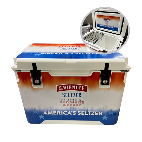 45 quart cooler with rope handles, dual bottle openers, drain plug,... from ASI 76730 Peerless Umbrella Co Inc
