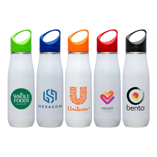 Giorno 23 oz White Stainless Steel Bottle... from ASI 31517 Admart Products