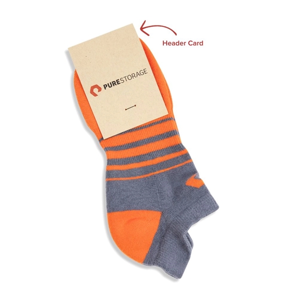 Ankle/no-show cotton custom socks. Extra cushion and reinforcement in the heel... from ASI 88072 Sock Club Enterprises LLC