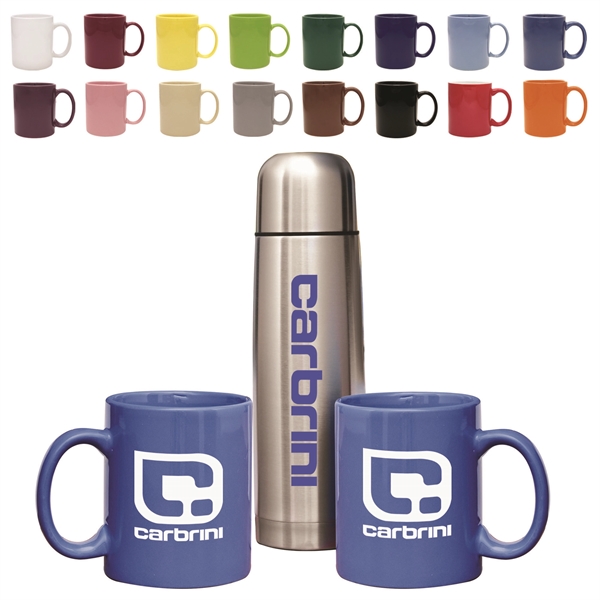 Gift set with a 1/2 liter stainless steel vacuum-insulated beverage carrier... from ASI 71920 Moderne Glass Company Inc / Glass America®