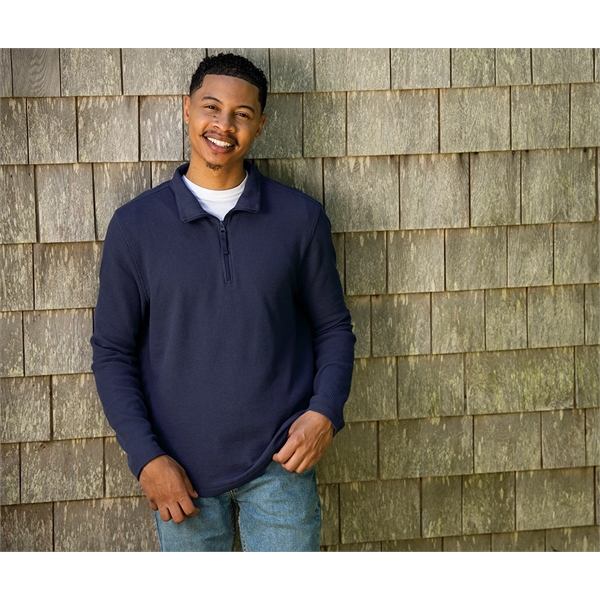Our Men's Waffle Quarter Zip Pullover transitions easily from season to... from ASI 44620 Charles River Apparel